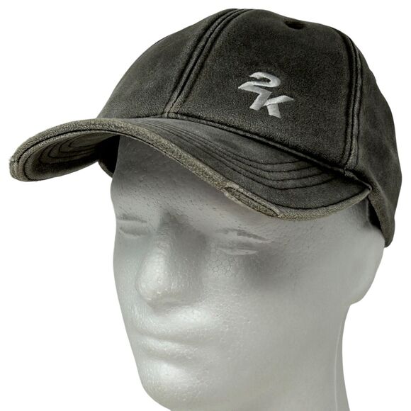 2K Video Games Baseball Hat Cap Gamer Gaming Strapback 6 Panel Distressed Brown - Picture 12 of 12